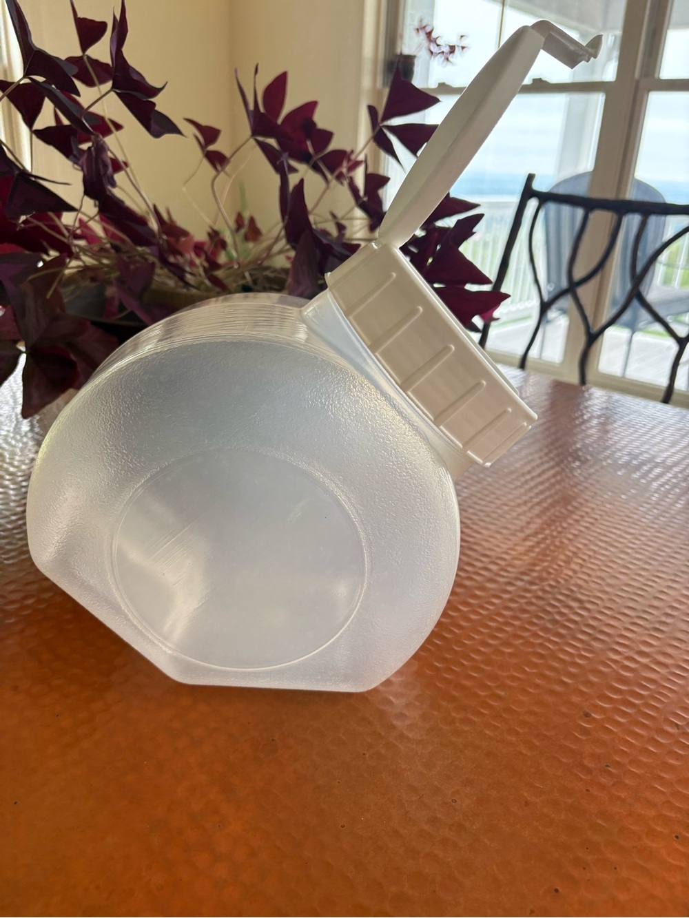 Large Clear Plastic storage bin with White Flip Spout Clean